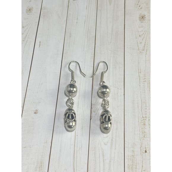 Sterling Silver Filigree Dangle Ball Earrings Hook Pierced Fine - Picture 4 of 7
